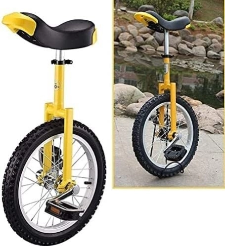 Monocicli : ErModa Monociclo Bicicletta monociclo con ruote da 16 / 18 / 20 pollici gialla con comode selle, adatta for il ciclismo degli adolescenti (Color : Yellow, Size : 16 Inch)