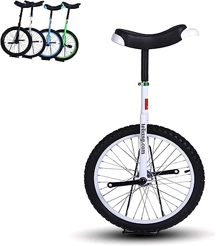 Monocicli : ErModa Monociclo con Ruote for Bambini / Ragazzi / Adolescenti di 12 Anni, Adatto for Monociclo da 20 Pollici for Adulti / Uomini / Padri (Color : White, Size : 16 inch)
