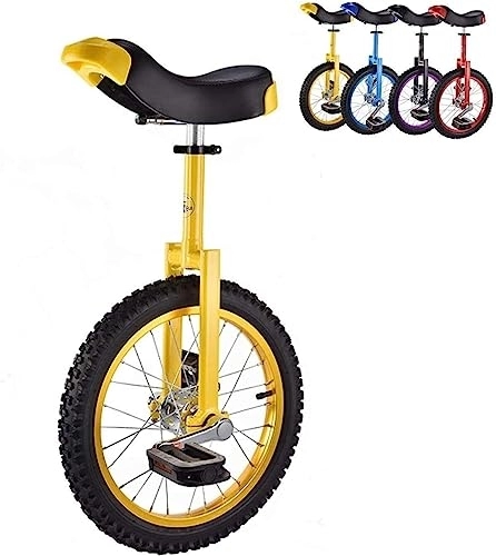 Monocicli : ErModa Un monociclo for ragazzi e ragazze; Ruote, monociclo giallo primario for adulti, con una capacità di carico di 150 chilogrammi / 330 libbre (Color : B, Size : 16in)