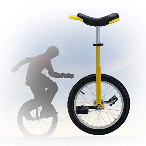 Monocicli : GAOYUY Monociclo con Ruote da 16 / 18 / 20 Pollici, Trainer Freestyle Monociclo Sedile Esteso Regolabile Sicuro da Usare per Bambini Principianti Adulti (Color : Yellow, Size : 18 inch)