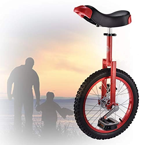 Monocicli : GAOYUY Monociclo da 16 / 18 / 20 / 24 Pollici, Monociclo Freestyle Unisex Comodo E Facile da Maneggiare Adatto for Altezza 1, 20 M-1, 80 M for Principianti (Color : Red, Size : 16 Inches)