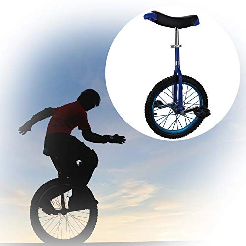 Monocicli : GAOYUY Monociclo Unisex, Monociclo Freestyle da 16 / 18 / 20 / 24 Pollici Sella Ergonomica Sagomata Comodo E Durevole for Adulti, Bambini (Color : Blue, Size : 16 Inches)