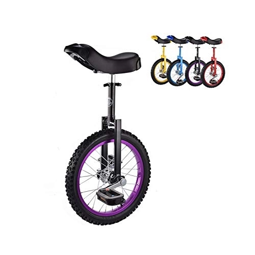 Monocicli : Generic Monociclo Monociclo da 16"(40, 5 Cm), Cerchio in Lega di Alluminio Resistente E Balance Bike in Acciaio al Manganese, per Bambini Principianti Viaggi Sportivi All'Aperto (Color : Purple)