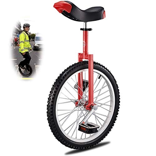 Monocicli : GJZhuan Monociclo Adulti 24inch Altezza Regolabile Skidproof Mountain Pneumatici Balance Bicicletta Ruota for Monociclo, Unisex - Prestazioni Monociclo (Color : Red)
