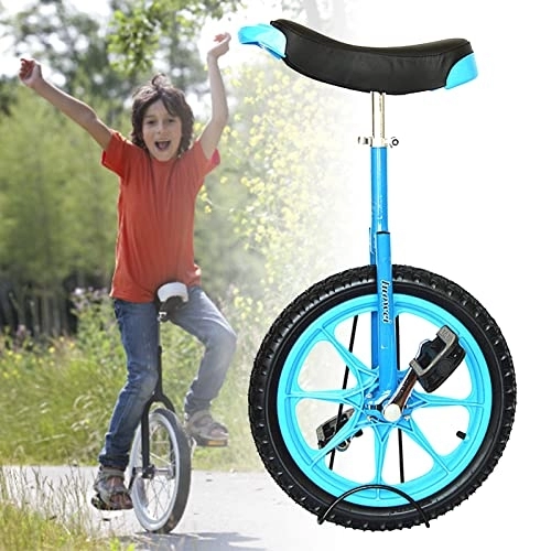 Monocicli : HWBB Monociclo Altezza Regolabile Leggera del Monociclo della Ruota da 16"Pollici, Mini Monocicli per Bambini / Principianti, per Persone Alte 110 Cm ~ 140 Cm, Carico 150 kg (Color : Blue)