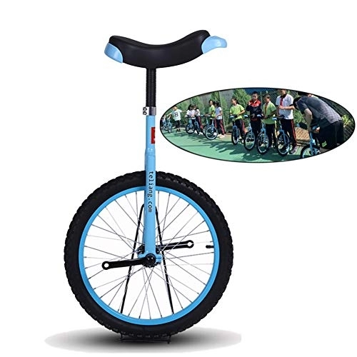 Monocicli : HWF Monociclo 14" / 16" / 18" / 20" Pollice Ruota Monociclo per Bambini / Adulti, Blu Balance Fun Bike Ciclismo Sport All'aperto Fitness Esercizio Salute (Color : Blue, Size : 16 inch Wheel)