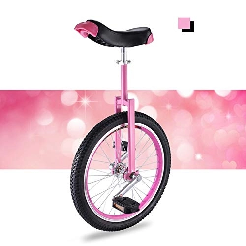 Monocicli : HWF Monociclo Ragazza / Bambino / Adulto / Donna Trainer Unicycle, Ruota 16 " / 18" / 20" Monociclo Balance Bike Bicicletta da Allenamento dai 9 Anni in su (Color : Pink, Size : 20 inch Wheel)