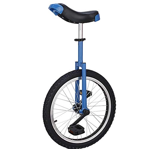 Monocicli : HWLL Monociclo Monociclo da 20"per Principianti, Pneumatici Butilici Antiscivolo, Telaio in Acciaio Resistente per Esercizio di Equilibrio per Adulti in Bicicletta (Color : Blue)