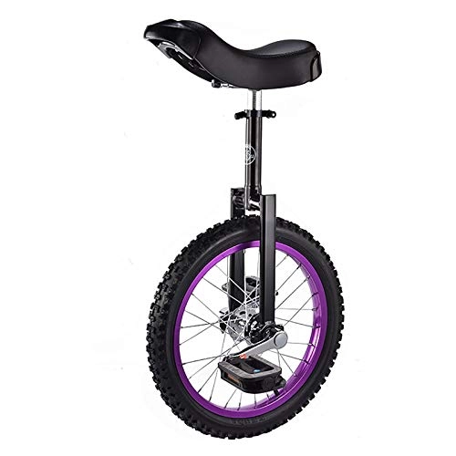 Monocicli : HWLL Monociclo Monociclo per Bambini da 16 / 18 Pollici, Balance Bike Regolabile in Altezza con Ruote Antiscivolo e Pedale Antiscivolo, Sport All'aperto (Color : Purple, Size : 18")