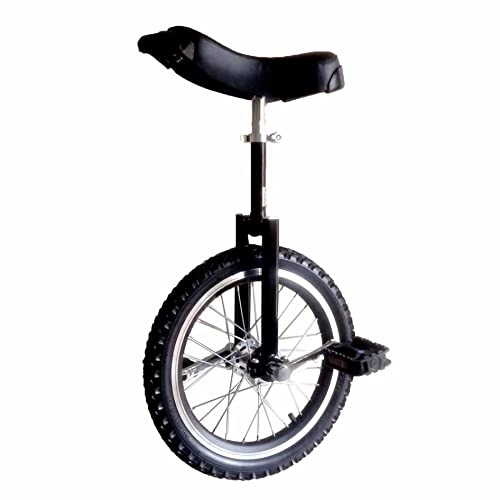 Monocicli : HXFENA Monociclo, Pneumatico Regolabile Antiscivolo Trainer Professionale per Acrobazie su Ruote, Esercizio Di Ciclismo in Equilibrio per Bambini Principianti Adulti / 16 Inches / Black