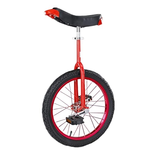 Monocicli : HXFENA Monociclo, Ruota Trainer Bici Antiscivolo Pneumatico da Montagna Alluminio Telaio per Cerchio Sedile Regolabile Equilibrio Esercizio Di Ciclismo / 16 Inches / Red