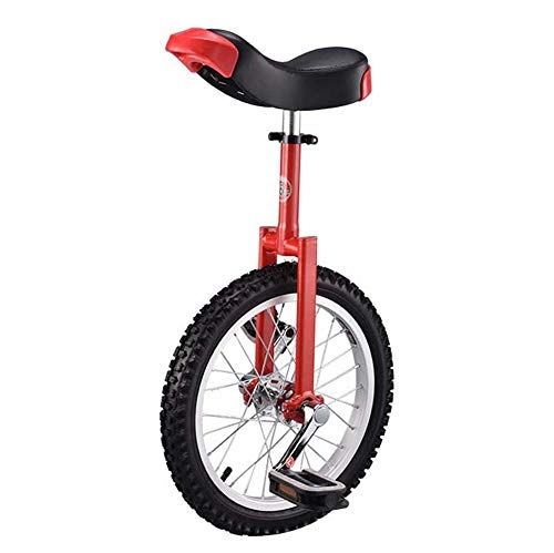 Monocicli : LANGWEI Ruota in Alluminio Biciclette Monociclo Ciclismo Scooter Circo Bici Gioventù per Adulti Esercizio di Equilibrio Singola Ruota, Rosso, 16inch