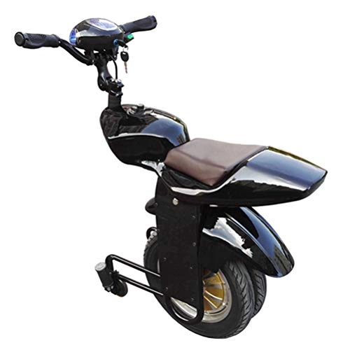 Monocicli : Lhcar Auto biLanciatore Monociclo Elettrico Scooter 500W Adulto Moto Singolo a Ruote con Doppia Ruota, con Ruota di Formazione e Audio Bluetooth, Black