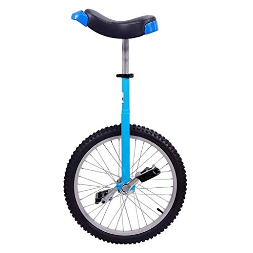 Monocicli : lilizhang Monociclo da 20 Pollici for Bambini e Adulti, Monociclo all'aperto Regolabile con Bordo in Lega (Color : Blue)