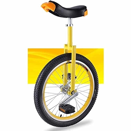 Monocicli : LJHBC Monociclo 16" / 18" / 20" Bambini / Adulti Monociclo da Allenatore Regolabile in Altezza Pneumatico da Montagna in butile Antiscivolo Equilibrio in Bicicletta Giallo(Size:18in)