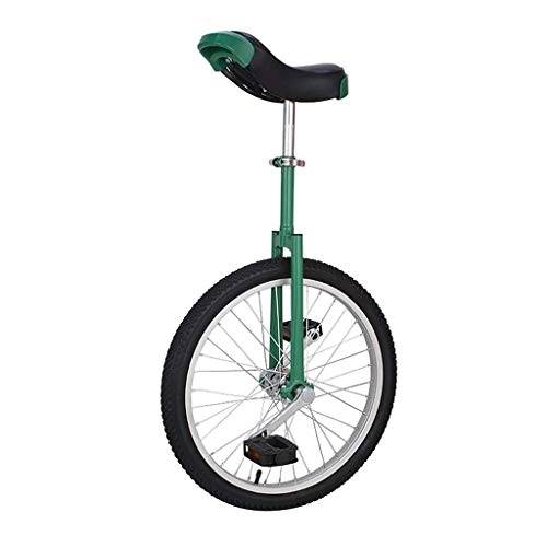Monocicli : LNDDP Monociclo Freestyle 16 Pollici per Bambini Tondo Singolo per Adulto Regolabile in Altezza con bilanciamento Verde Ciclismo