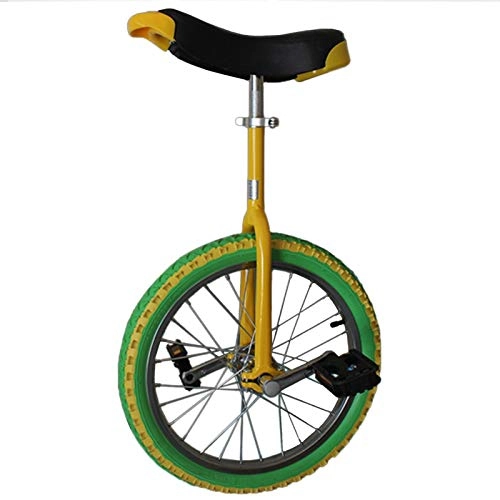 Monocicli : Lqdp Monociclo Monocicli da Ragazza per Bambini di 7 / 8 / 9 / 10 / 12 Anni (Altezza da 130-145 Cm), Bici da Principianti Whell da 16'' con Una Ruota con Pedali, Sport all'Aria Aperta (Color : Yellow)