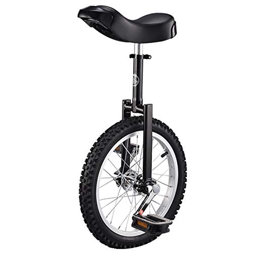 Monocicli : Monocicli Bambini / Adulti / Ragazzi, Pneumatico Antiscivolo Esercizio di Ciclismo in Equilibrio, con Bordo in Lega e Supporto, Bicicletta Caricare 150 kg (Color : Black, Size : 18inch)