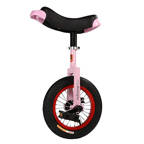 Monocicli : Monocicli Rosa Bambini 12 Pollici con Cerchio in Lega, Ragazzine Esercizio di Auto Bilanciamento Ciclismo, Bici per Bambini, Regali di Compleanno Perfetti (Size : 12"×2.125" Tire)