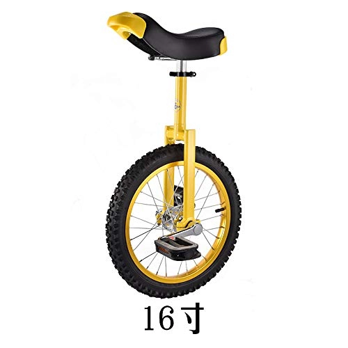 Monocicli : Monociclo, balance bike, ruota dei colori per adulti a ruota singola, monociclo per camminata agonistica-16 pollici cerchio di colore giallo