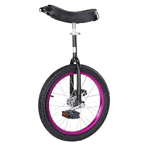 Monocicli : Monociclo, Bici a Ruota Singola Regolabile per Bambini Accessori per Acrobazie per Adulti Capacità Di Trasporto Della Bicicletta per Esercizi Competitivi 400 KG / 16 pollici / viola