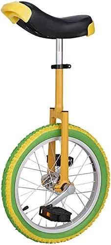 Monocicli : Monociclo da 16 / 18 / 20 pollici con pneumatici giallo-verdi, monociclo regolabile in altezza per mountain bike per sport all'aperto (Color : Green-Yellow, Size : 20 Inch) Durevole (Green Yellow)