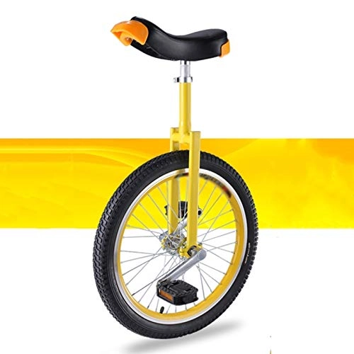 Monocicli : Monociclo, Monociclo Con Ruote Da 16 / 18 / 20 Pollici Cerchio In Lega Di Alluminio Forte E Robusto for Bambini Principianti Adulti Esercizio Fun Bike Cycle Fitness ( Color : Yellow , Size : 18 inches )