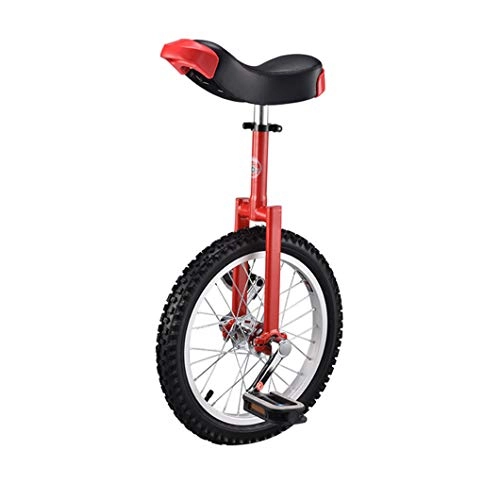 Monocicli : Monociclo per Bambini Adulti, Equilibrio Ciclismo Anti-Caduta, Anti-collisione antiusura, Pressione (Rosso, Giallo, Blu), Red, 16inch