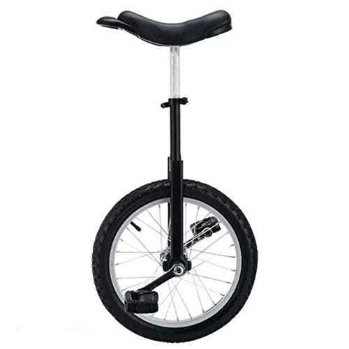 Monocicli : Monociclo per bambini da 9 a 15 anni per bambini / ragazzi / ragazze, monocicli ruota da 16 pollici, regalo di compleanno, 7 colori opzionali (colore nero, misura: ruota da 16 pollici)