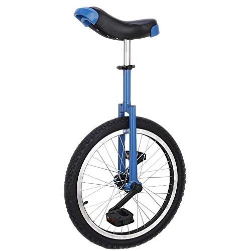 Monocicli : Monociclo Regolabile, Bici da Acrobazia Equilibrio Esercizio in Bicicletta Pneumatico Antiscivolo Cerchio in Lega Di Alluminio con Supporto, per Principianti Bambini Adulti / 20 pollici / blu