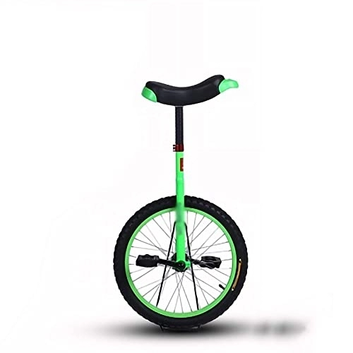 Monocicli : Monociclo Verde Brillante con Cerchio in Lega di Alluminio Addensato Allargato Monociclo con Design A Doppia Chiusura per Il Fitness di Sport all'Aria Aperta (Colore : Verde, Dimensioni : 14 Pollici