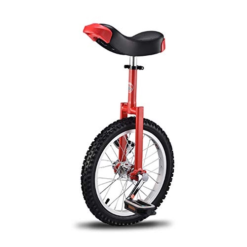 Monocicli : Niguleser Monociclo, 16" Wheel Trainer Monociclo, 2.125" Skidproof butile Mountain Pneumatici, Altezza del Sedile Regolabile, I Bambini Adulti Equilibrio Ciclismo Esercizio, Rosso