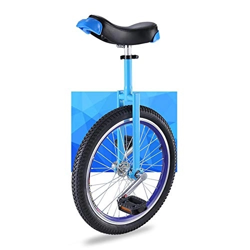Monocicli : QWEASDF Monociclo, Unicycle 16", 18", 20"Professional Chrome Wheel Moycycle Leape Aproof Mutyl Pneumatici Ruote Ciclismo Sport all'Aria Aperta Esercizio di Fitness, Blu, 20