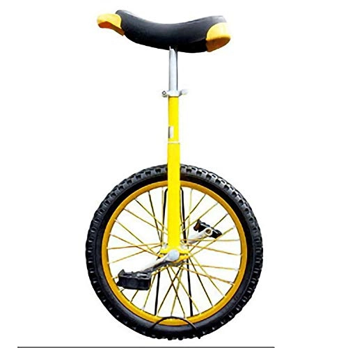 Monocicli : Regolabile Monociclo Esercizio di Equilibrio Fun Bike Fitness, 16 / 18 / 20 / 24 Pollici Monociclo Un Ciclo della Bici (Color : Yellow, Size : 20inch)
