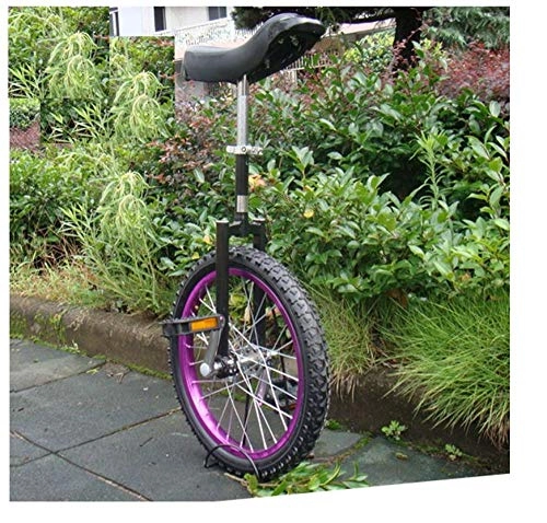 Monocicli : Ruote singole in lega di alluminio, ruote colorate, monociclo sportivo da 14-20 pollici, monoposto per bambini, bicicletta sportiva per adulti, cyclette-14 pollici nero viola