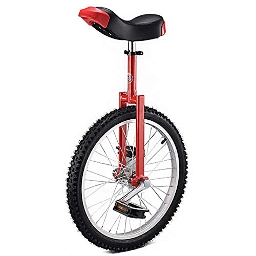 Monocicli : SJSF Y Monociclo 20 Pollici - Ruota Antiscivolo Bicicletta Monociclo Ruota di Gomma Butilica A Prova di Perdite Esercizio di Ciclismo - Monocicli per Adulti Bambini Uomini Adolescenti Ragazzo, Rosso