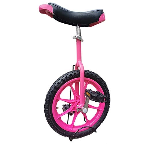 Monocicli : SSZY Monociclo Monociclo da 16 Pollici per Bambine, età 3 / 4 / 5 / 6 Anni Principianti, Monocicli Rosa Piccoli con Pneumatico Antiscivolo, Altezza 110-150 cm