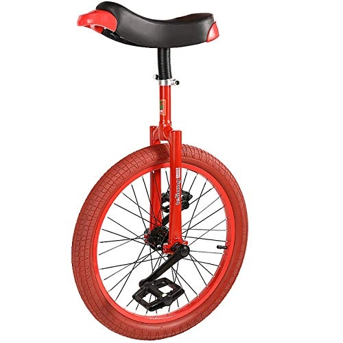 Monocicli : SSZY Monociclo Monociclo da 20 Pollici con Pneumatico Largo, Bambini Bambini Adolescenti Maschi Principianti Balance Cycling, Monocicli a Ruota Grande, Esercizio di Fitness (Color : Red)