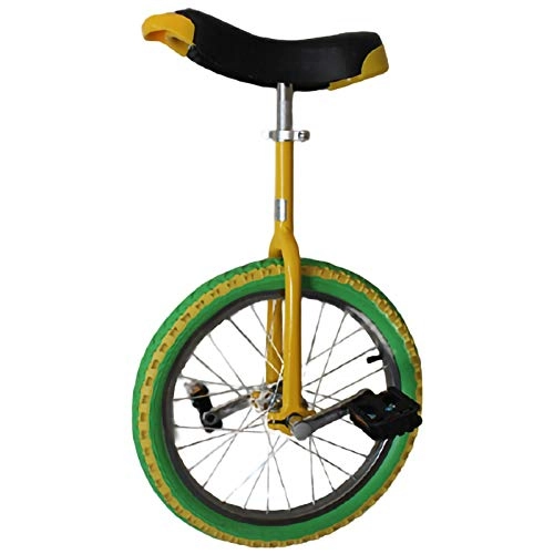 Monocicli : Stand Monociclo Free Wheel con gomme Colorate, Una Luce Manned Strumento for acrobatico Biciclette Balance Monociclo (Color : Yellow, Size : 18inch)