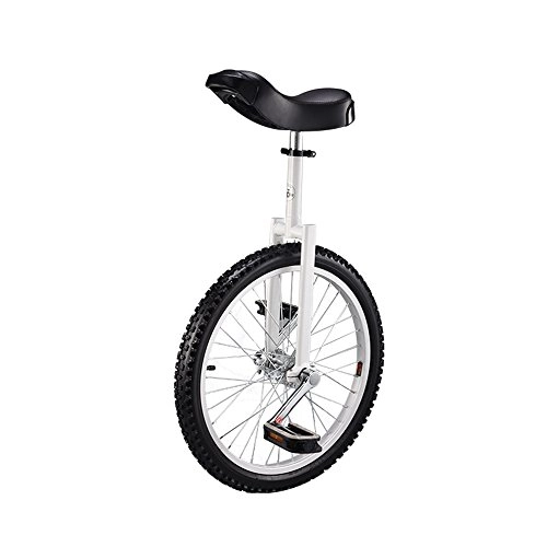 Monocicli : topqsc monociclos ruota di pneumatici 20 pollici monociclos Ciclismo Sport All' aria Aperta Fitness Esercizi Salute, bianco