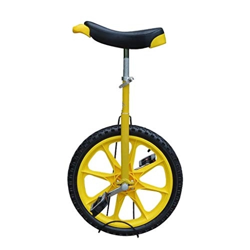 Monocicli : TXTC 16 Pollici Bicicletta Equilibrio, Monociclo con Sedile Regolabile E di Blocco in Lega di Alluminio, for Principianti E Bambini Uomini, Donne Bici (Color : Yellow)