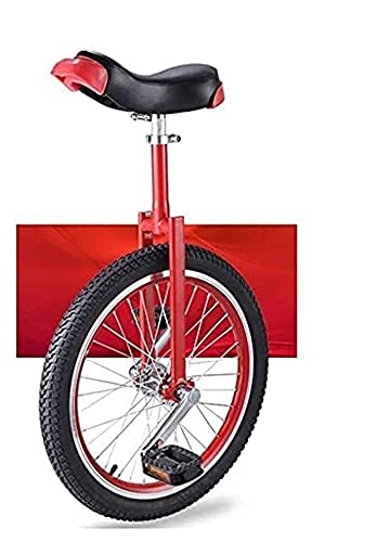 Monocicli : Unicycles Trainer per adulti bambini, 16 / 18 / 20 pollici equilibrio unisex, sedile regolabile, anti-skid acrobatics bici equilibrio mountain cyclette (colore : rosso, dimensioni: 50, 8 cm)