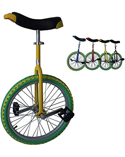 Monocicli : WXX Bicicletta da 18 Pollici per Bambini con Ruota Monociclo E Ruota Singola con Pneumatici Antiscivolo E Staffa. Cyclette per Ciclismo All'aperto, Giallo