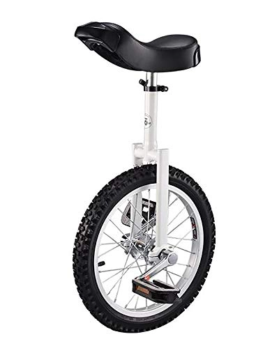 Monocicli : WXX Monociclo da 16 / 18 / 20 Pollici per Bambini Bici Senza Pedali con Altezza Regolabile del Treppiede Cyclette Antiscivolo, Bianca, 16 Inches