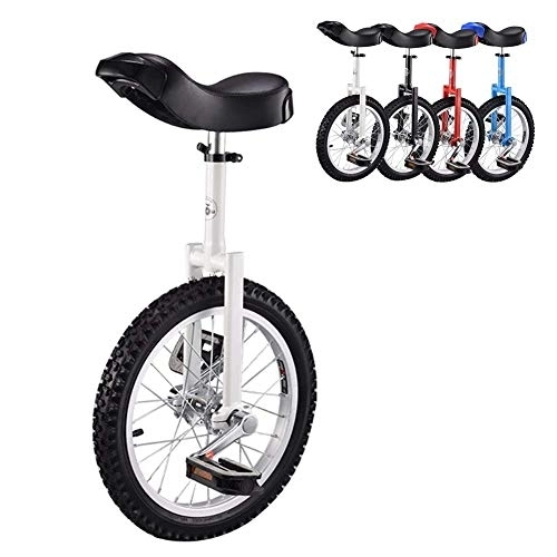 Monocicli : WYFX 16" Monociclo da Allenatore per Principianti, Regolabile in Altezza, Antiscivolo, butile da Montagna, bilanciamento dei Pneumatici, Bicicletta, Cyclette, portante 150 kg (Colore : Bianco)