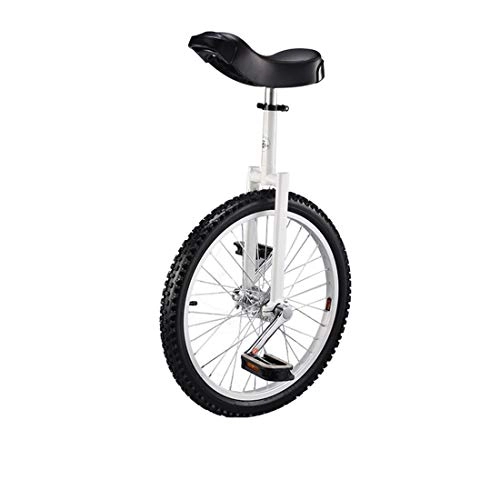 Monocicli : Yiyang 18 / 20 / 24"Pollici Ruota Monociclo Anti-Skid acrobatica Bici Sport all'Aria Aperta Fitness Esercizio Pedale Equilibrio Auto (White, 18inch)