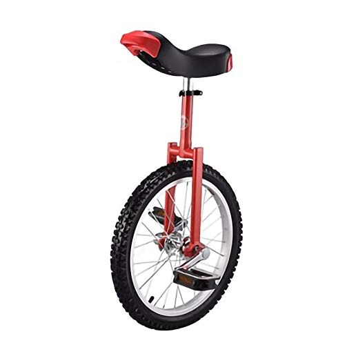 Monocicli : YYLL 16 / 18 / 20 Pollici Ruote Monociclo con Comfort Sede di Sella, Skid Proof butile Tyre Steel Frame Red Bike Cycling Monociclo (Color : Red, Size : 18Inch)