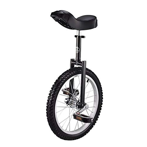 Monocicli : YYLL 18 Pollici Ruote in Lega con Monociclo Cerchio Pneumatico, Regolabile Monociclo Esterno for Sport Fitness Exercise, Nero (Color : Black, Size : 18Inch)