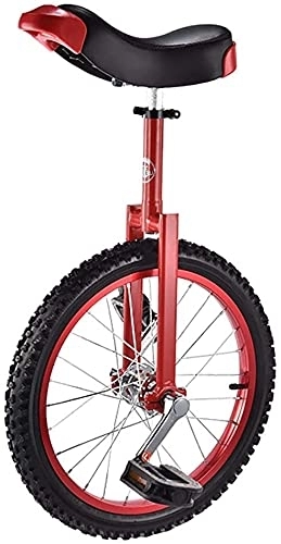 Monocicli : ZWH Monociclo Bicicletta Monociclo da 18 Pollici, Bilanciamento A Ruota A Ruota, Adatto per 140-165 Cm per Bambini E Adulti Ad Altezza Regolabile, Miglior Compleanno, 3 Colori Monociclo (Color : Red)