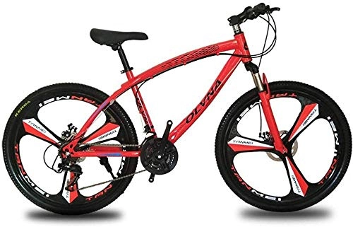 Mountain Bike : 24 velocità anteriore e posteriore ammortizzatore doppio freno a disco bicicletta 26 pollici mountain bike telaio in acciaio bicicletta-rosso